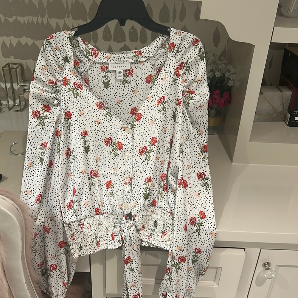 Topshop Flower Blouse